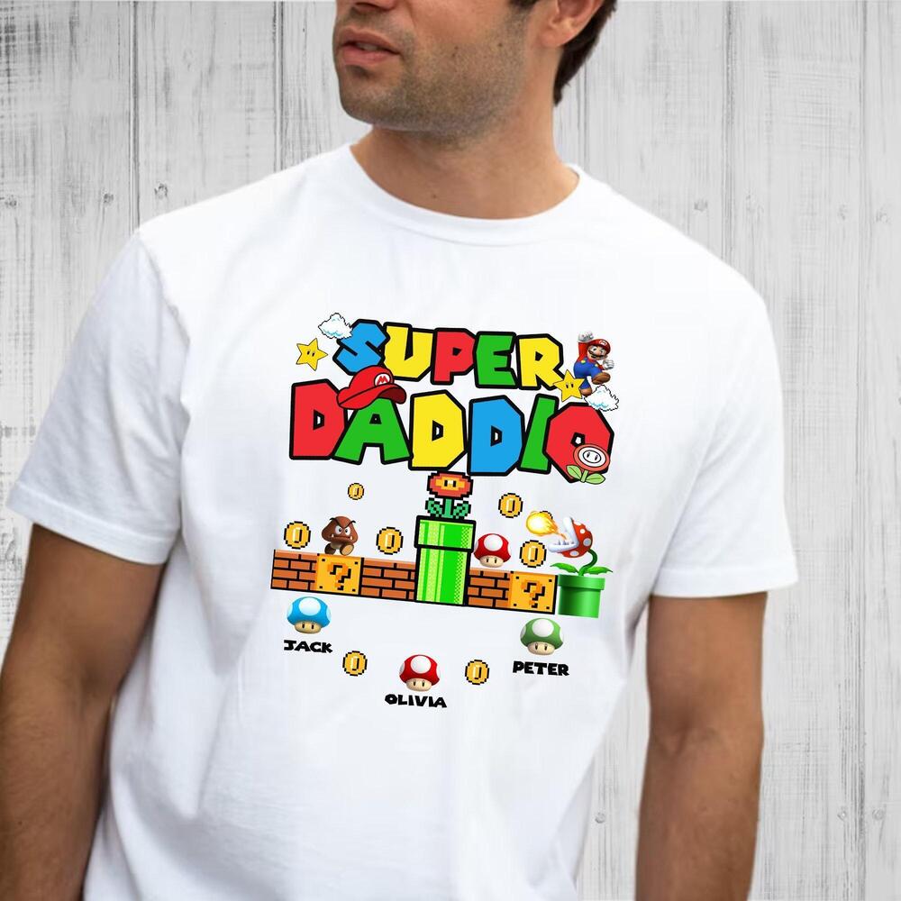 Personalization Super Daddio Fathers Day Shirt